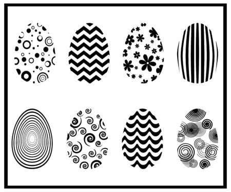 Vector illustration of Easter eggs pattern monochromeのイラスト素材