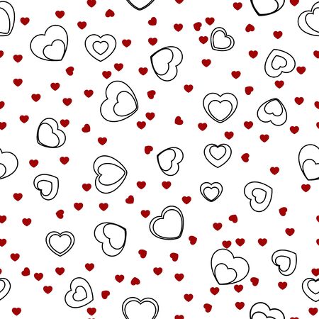 Seamless pattern with hearts for background, fabric print, decoration - vector illustrationのイラスト素材