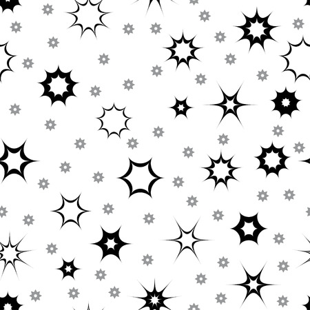 Flower star seamless pattern monochrome for background, fabric print - vector illustrationのイラスト素材