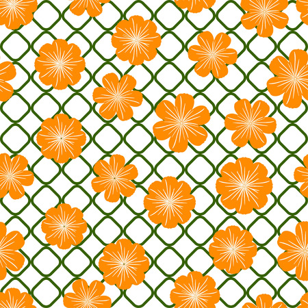Flower water lily seamless pattern for fabric print, wallpaper, background - vector illustrationのイラスト素材