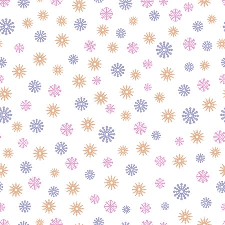 Flower snowflake seamless pattern monochrome for background, fabric print - vector illustrationのイラスト素材