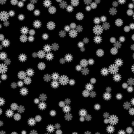 Flower snowflake seamless pattern monochrome for background, fabric print - vector illustrationのイラスト素材