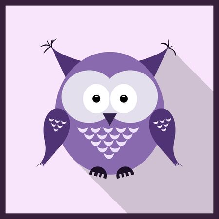 Owl bird in flat style - vector illustrationのイラスト素材