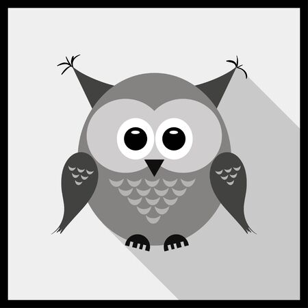 Owl bird in flat style - vector illustrationのイラスト素材