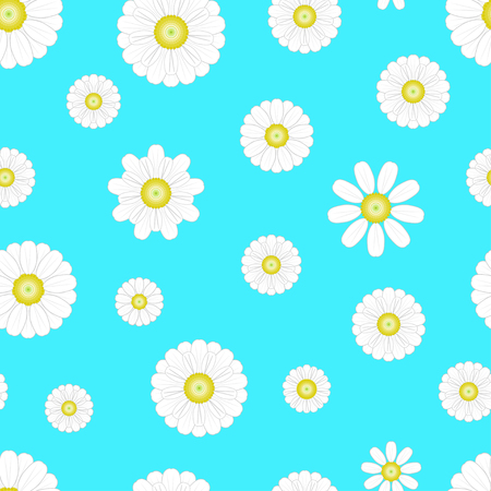 Flower daisy seamless pattern for background, fabric print - vector illustrationのイラスト素材