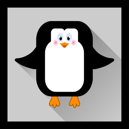 Penguin cartoon in flat style - vector illustrationのイラスト素材