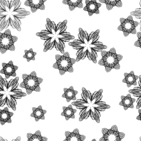 Guilloche flower seamless pattern for fabric print, wallpaper, background - vector illustrationのイラスト素材