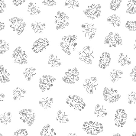 Butterfly seamless pattern for background, fabric print, wallpaper, etc. - vector illustrationのイラスト素材