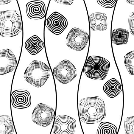 Abstract seamless pattern with spirals - vector illustrationのイラスト素材