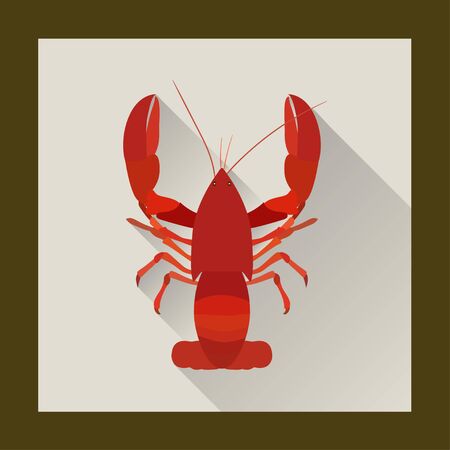 Red crawfish in flat style - vector illustrationのイラスト素材