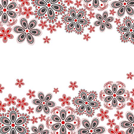 Greeting card with flowers and space for text - vector illustrationのイラスト素材