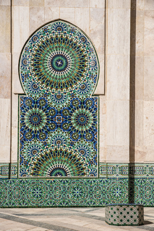 Casablanca, Morocco - March 12, 2016 - Mosaic design on Hassan II Mosqueのeditorial素材