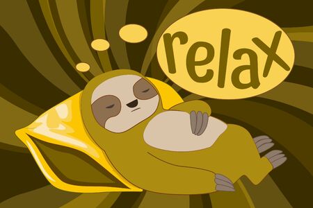 Cute cartoon sloth vector graphic design illustrationのイラスト素材