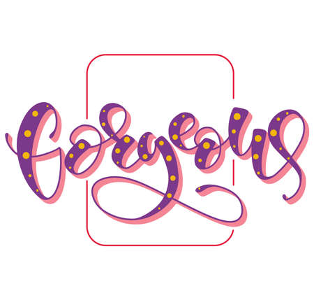 Gorgeous, hand drawn colored vector illustration. Multicolored letteringのイラスト素材