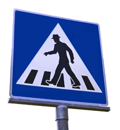 Traffic sign - pedestrians crossingの写真素材