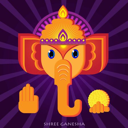 Shree Ganesha image illustration. Awesome image of ganesha.のイラスト素材