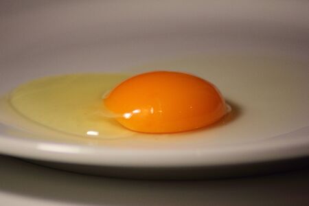 egg on the plateの写真素材