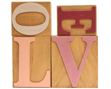 Love blocks, different colorsの写真素材