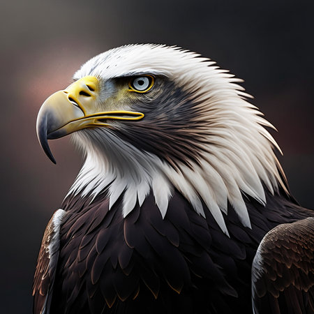 Bald Eagle. 3D render of an american eagle.の素材