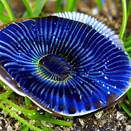 A closeup shot of a blue and white agate gemstoneの素材