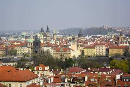 Prague, Czech Republic. April, 4, 2014. Blooming trees in Petrin Hill, Prague in march 2014のeditorial素材