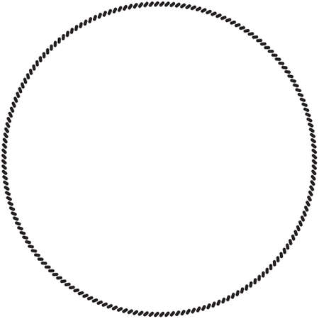 Straight yarn or rope circle as border of frame in marine illustrationのイラスト素材