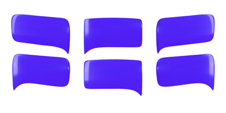 3D vector icon of a speech balloon for message and conversation in chat. Purple empty thought bubble as a dialogue cloud. Users can speak and talk through text, think, share, and comment.のイラスト素材