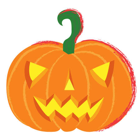 Halloween pumpkin. Jack lantern pumpkin smiling in flat cartoon style. Vector illustrationのイラスト素材