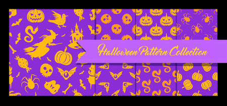 Social distancing infographic banner with cute Halloween cartoon characters in costumes and protective masks.のイラスト素材