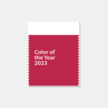 Magenta textile color swatch 2023. Vector illustration of palette swatch card, isolated on white backgroundのイラスト素材