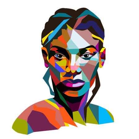 Portrait Fashion african american woman. Avatar of woman in modern trendy abstract style