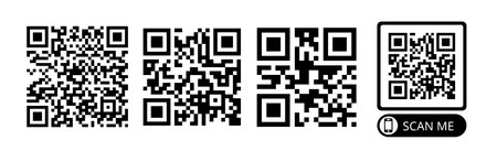 QR code sample element for design, vector collection set