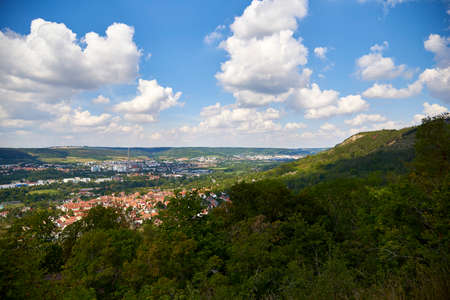 panorama of the city of Jena in Sunny weatherの写真素材