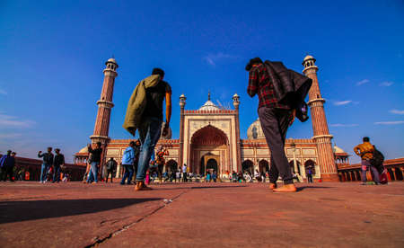 Jama Majid, Old Delhi - one of the largest mosque of India built by Mughal Emperor Shah Jahanのeditorial素材