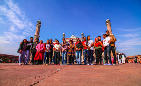 Jama Majid, Old Delhi - one of the largest mosque of India built by Mughal Emperor Shah Jahanのeditorial素材