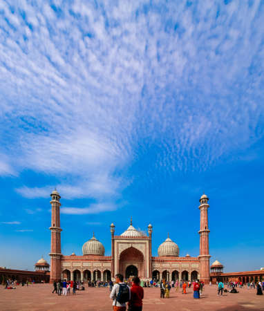 Jama Majid, Old Delhi - one of the largest mosque of India built by Mughal Emperor Shah Jahanのeditorial素材