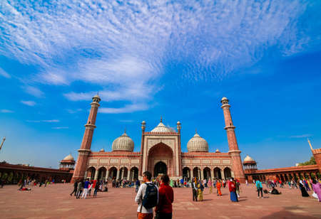 Jama Majid, Old Delhi - one of the largest mosque of India built by Mughal Emperor Shah Jahanのeditorial素材