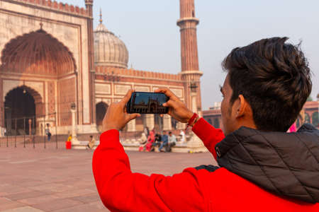 Jama Majid, Old Delhi - one of the largest mosque of India built by Mughal Emperor Shah Jahanのeditorial素材