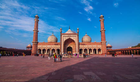 Jama Majid, Old Delhi - one of the largest mosque of India built by Mughal Emperor Shah Jahanのeditorial素材