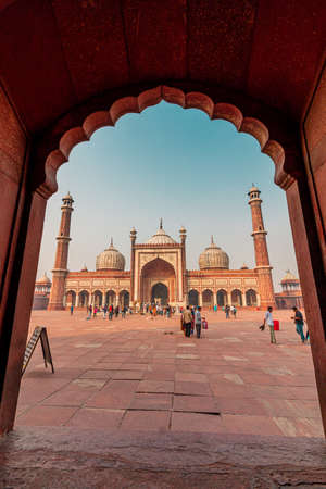 Jama Majid, Old Delhi - one of the largest mosque of India built by Mughal Emperor Shah Jahanのeditorial素材