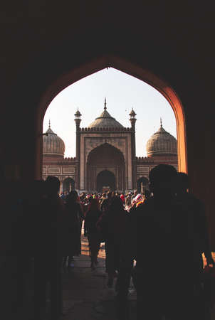 Jama Majid, Old Delhi - one of the largest mosque of India built by Mughal Emperor Shah Jahanのeditorial素材