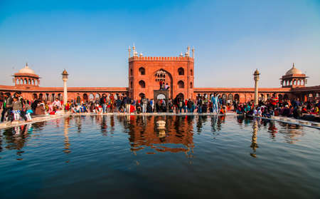 Jama Majid, Old Delhi - one of the largest mosque of India built by Mughal Emperor Shah Jahanのeditorial素材
