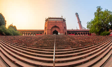 Jama Majid, Old Delhi - one of the largest mosque of India built by Mughal Emperor Shah Jahanのeditorial素材