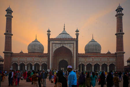 Jama Majid, Old Delhi - one of the largest mosque of India built by Mughal Emperor Shah Jahanのeditorial素材