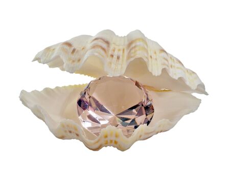 Crystal which is in a mollusc bowlの写真素材