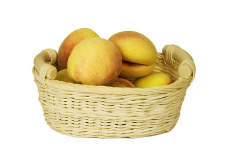 Peaches in a basket.の写真素材