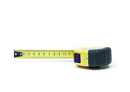 Tape Measure which is represented on a white background.の写真素材