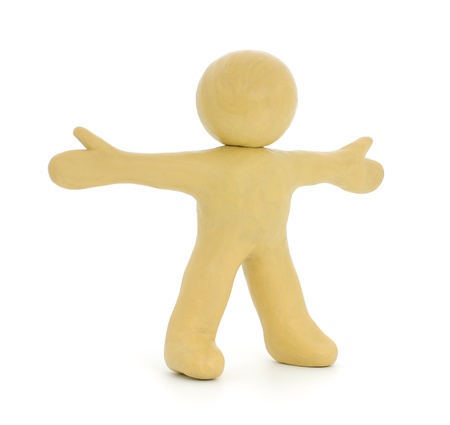 human from plasticine isolated on a white background