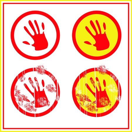 stop sign red hand in circleのイラスト素材