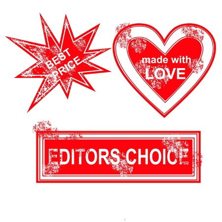 colored stamps, best price, made with love, editors choiceのイラスト素材